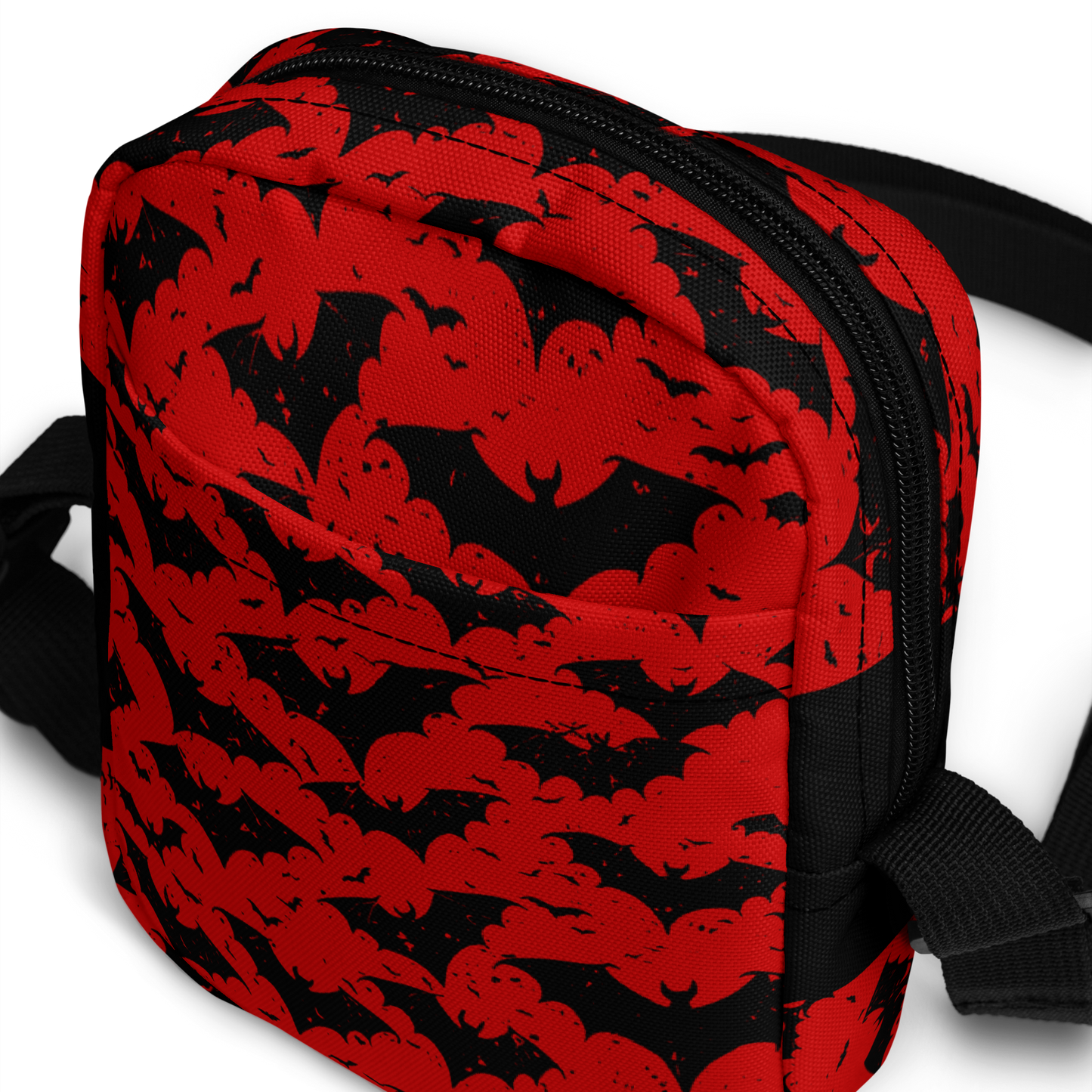 Ruby Red Gothic Utility Bag – Bold and Functional for Dark Aesthetics