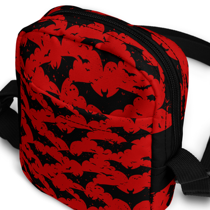 Ruby Red Gothic Utility Bag – Bold and Functional for Dark Aesthetics