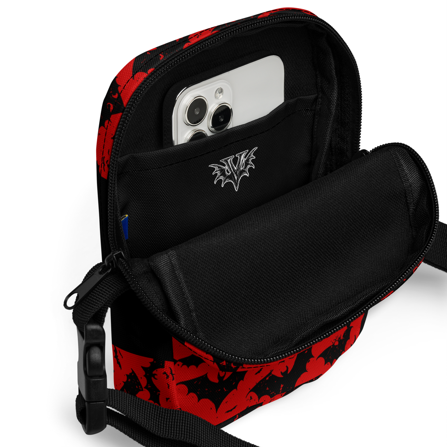 Ruby Red Gothic Utility Bag – Bold and Functional for Dark Aesthetics