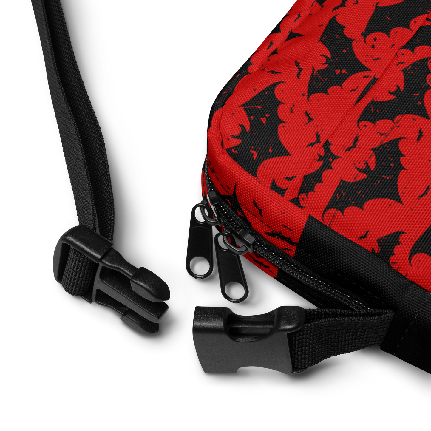 Ruby Red Gothic Utility Bag – Bold and Functional for Dark Aesthetics