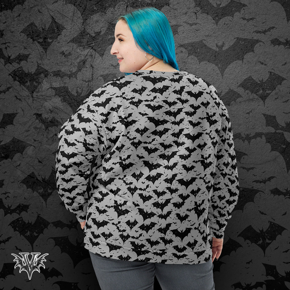 Unisex Gothic Batty Sweatshirt – Bold Bat Print for Dark Aesthetics