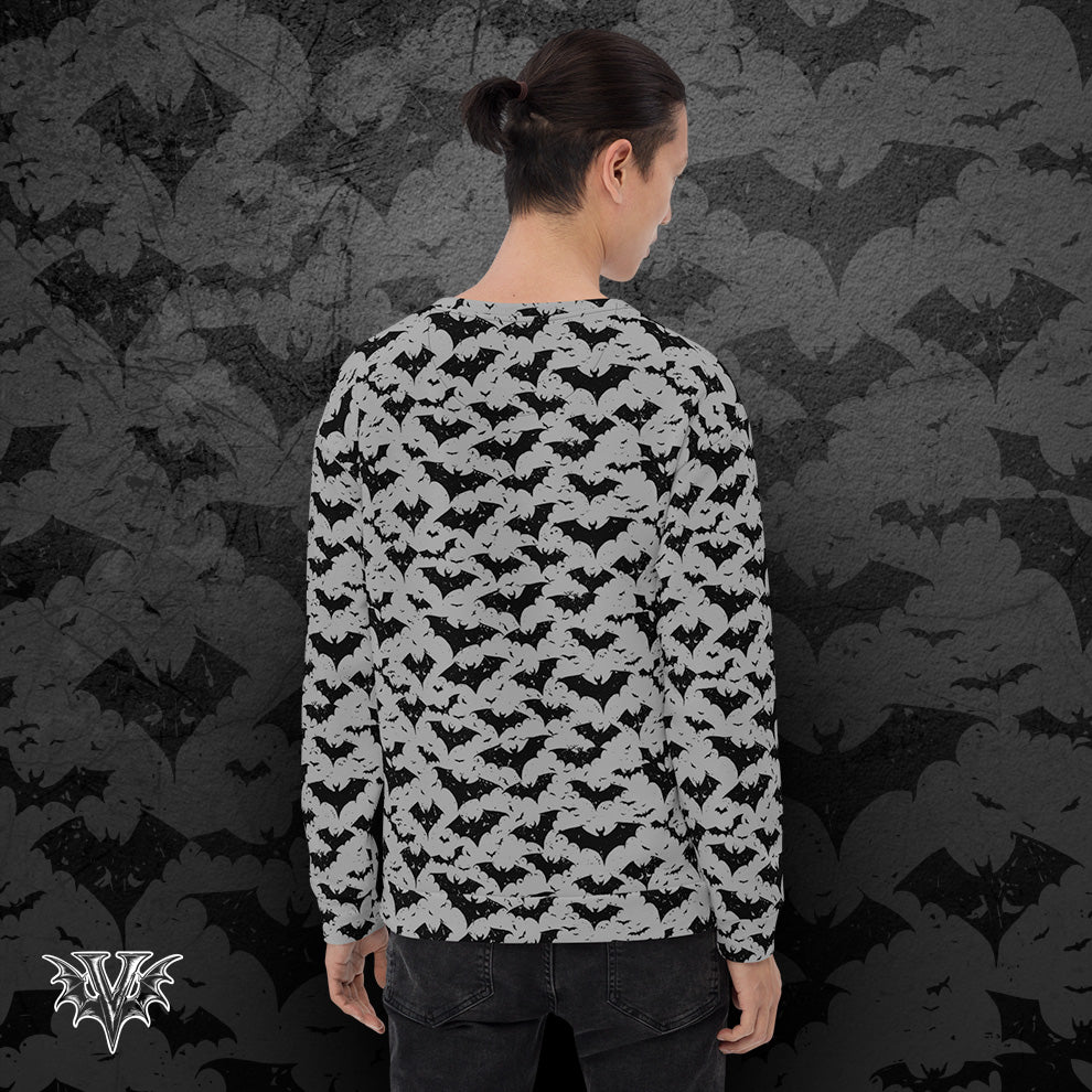 Unisex Gothic Batty Sweatshirt – Bold Bat Print for Dark Aesthetics