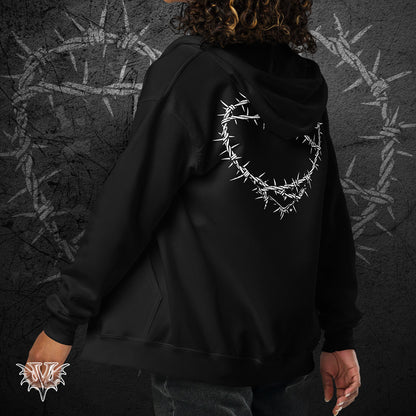 Guarded Heart Barbed Wire Hoodie – Unisex Gothic Staple